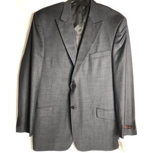BCBG Attitude Men's 46L Worsted Wool Suit Jacket NWT Charcoal Shark 2 Button